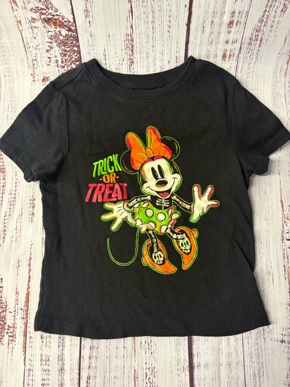 Disney Black Minnie Mouse Trick or Treat Halloween Tee